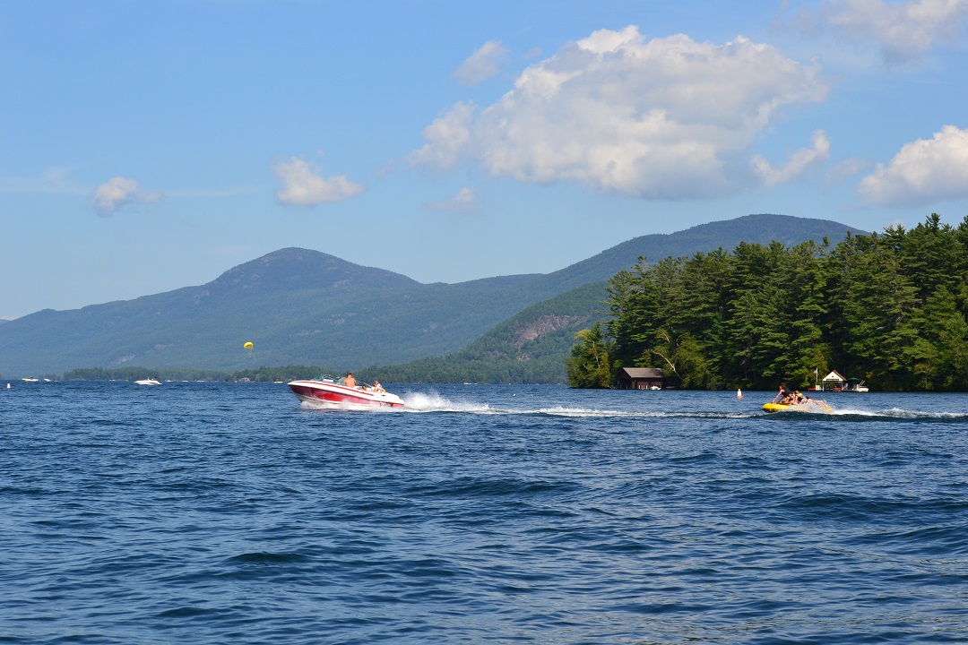 boating in the Adirondacks during summer