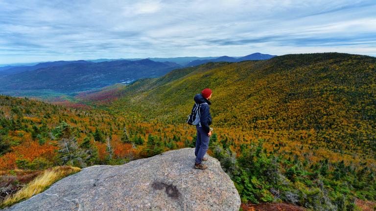 hiking in the Adirondacks in the fall