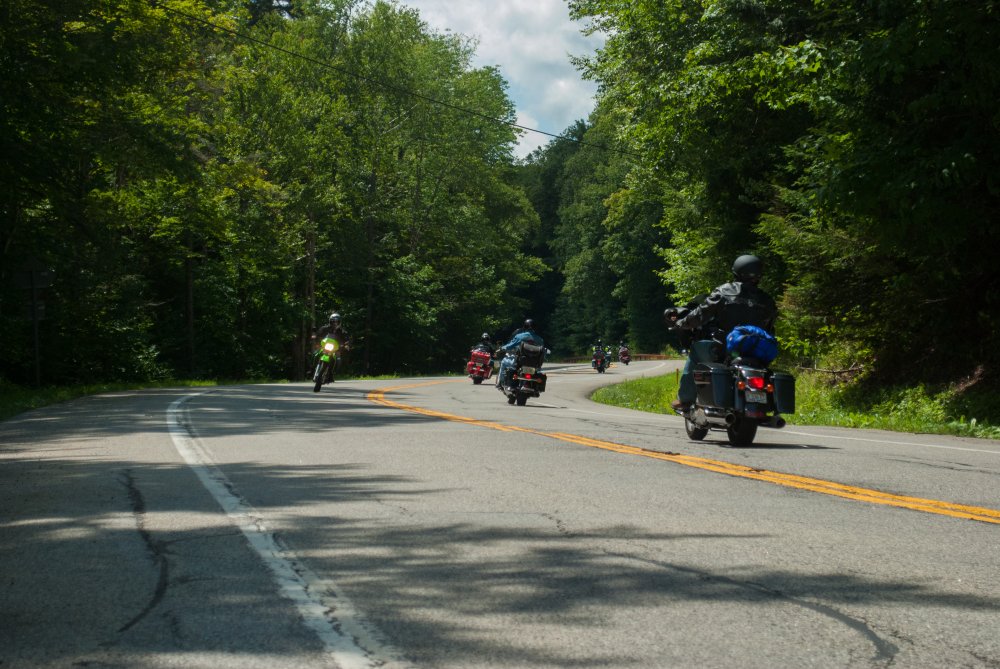 motorcyclists riding in the Adirondacks