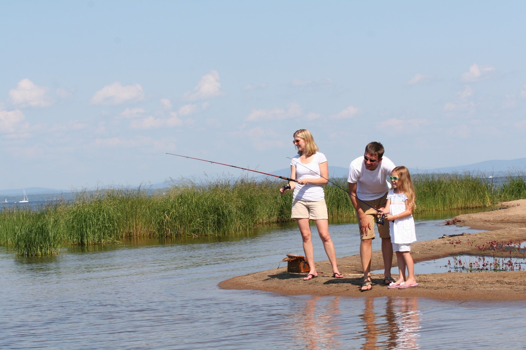 family fishing in the Adirondacks