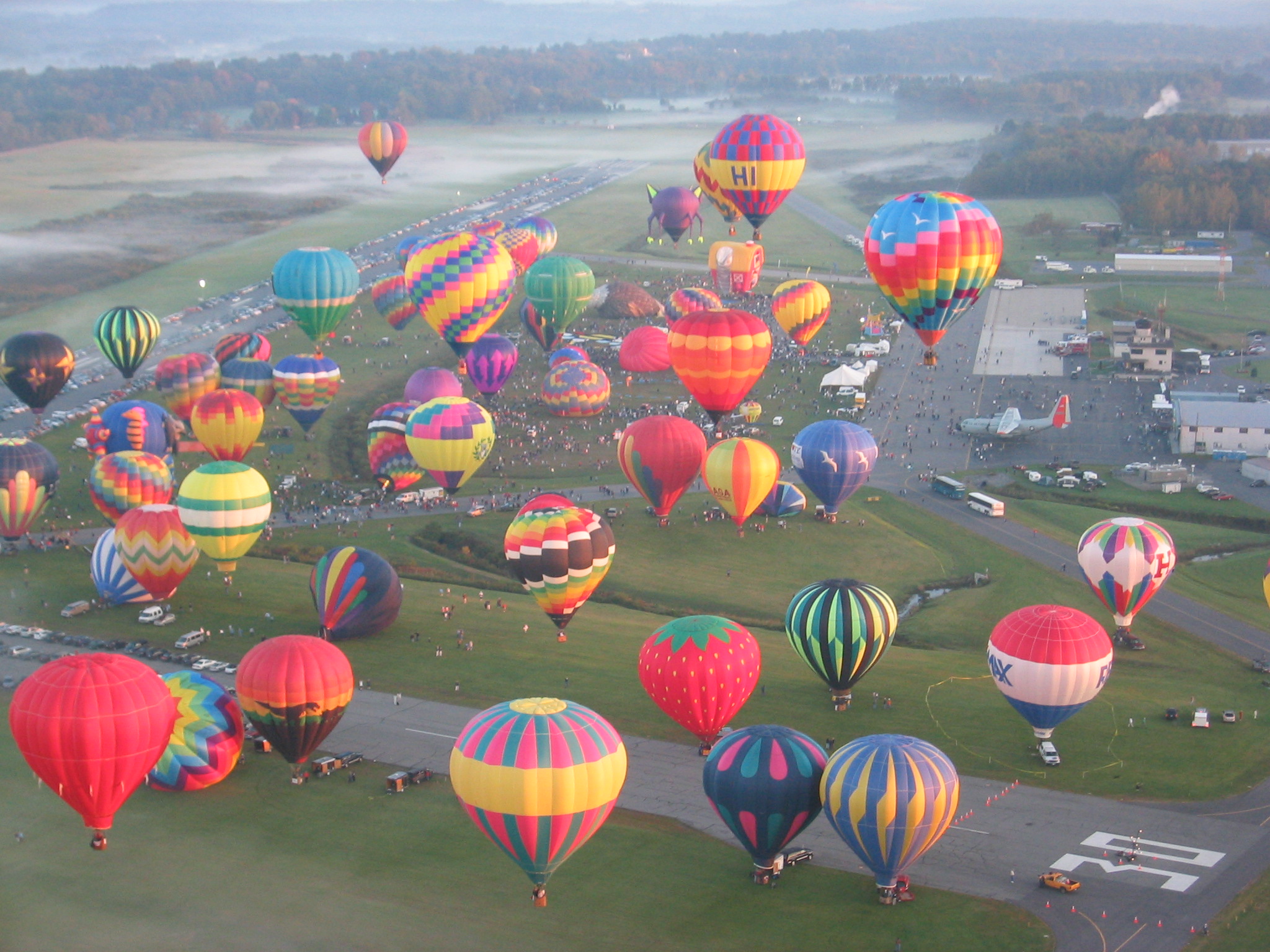 Hot air balloon festival in fall