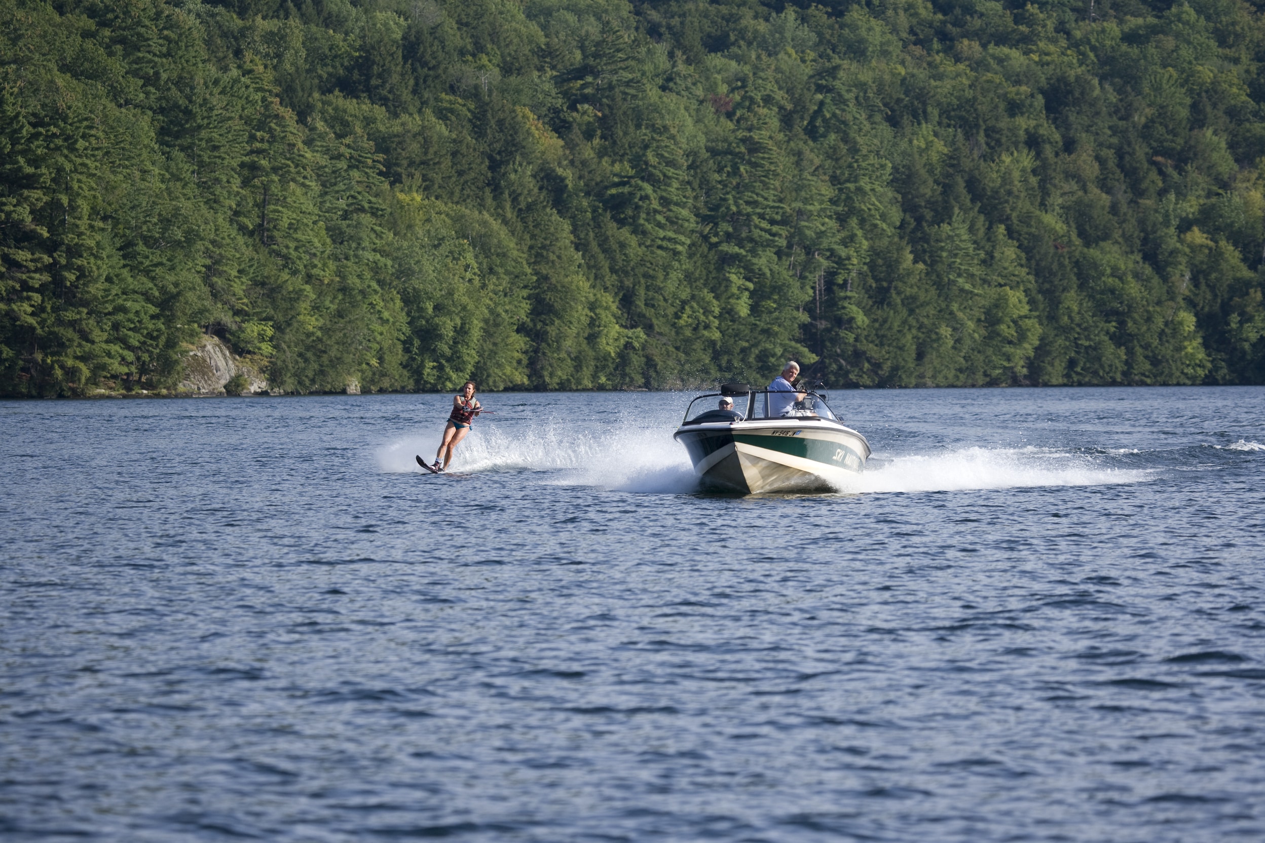 person water skiing on Indian Lake