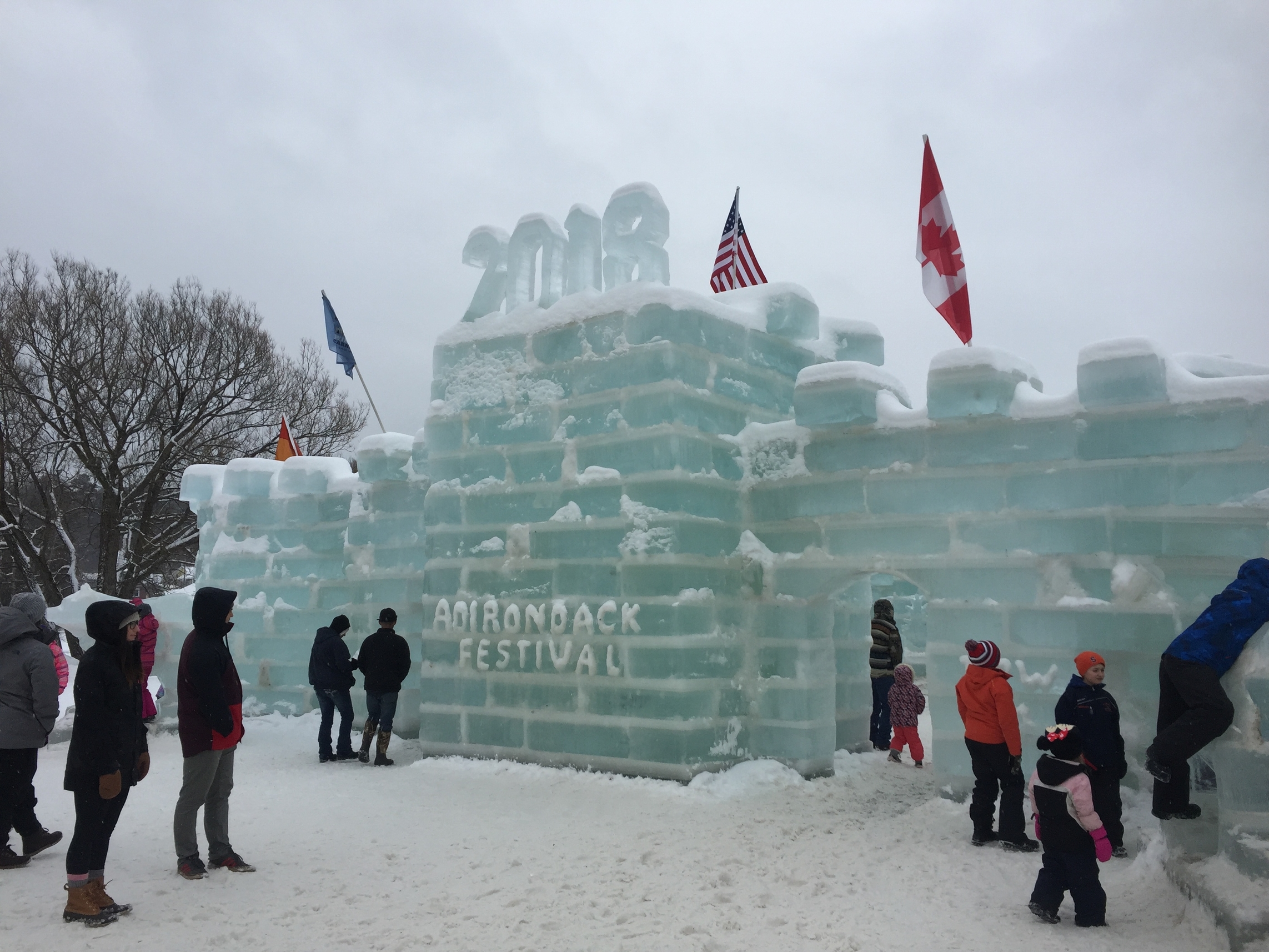 Adirondack winter ice palace in Saranac Lake