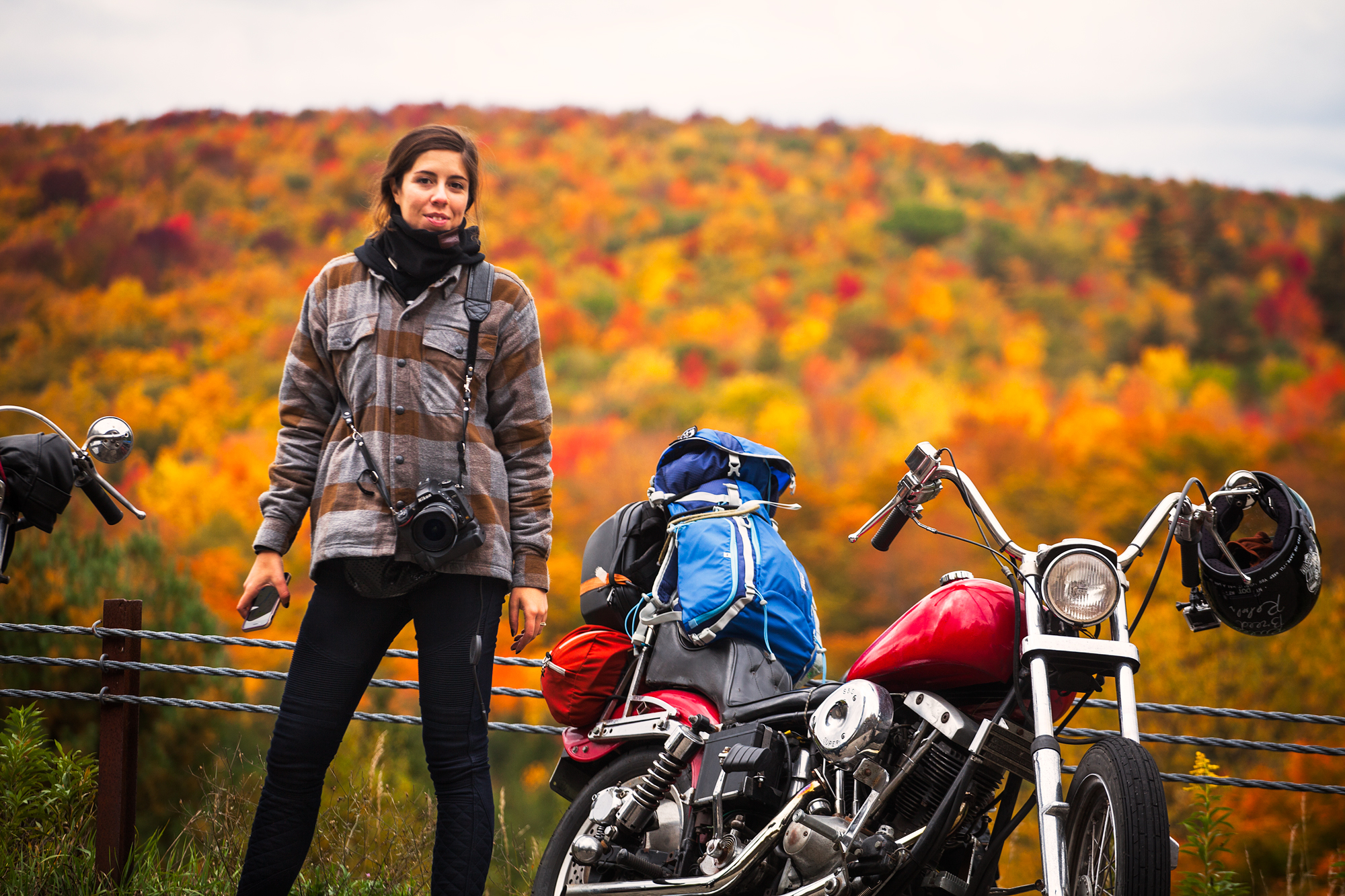 motorcycling in the Adirondacks during the fall