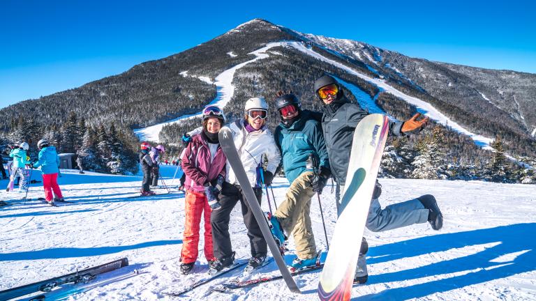 skiers and snowboarders in the Adirondacks