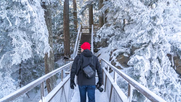 winter exploring at High Falls Gorge