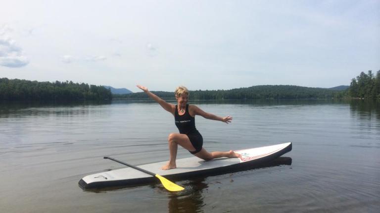 yoga on a stand up paddleboard