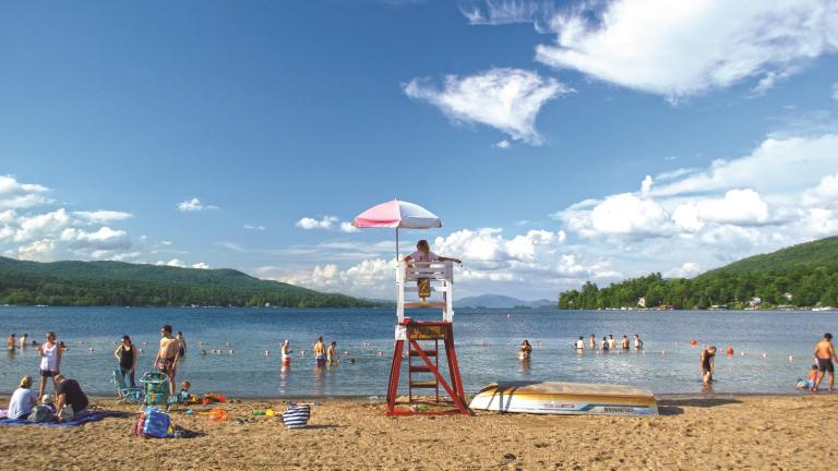 Beach in the adirondacks in summer