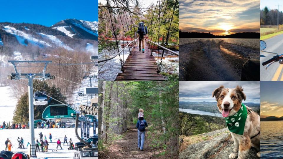 collage of Adirondack recreation images