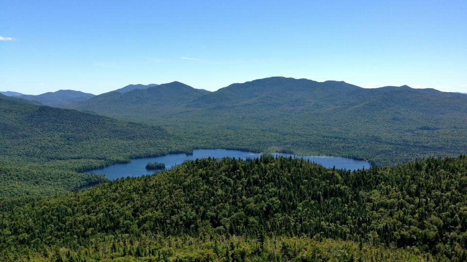 view from summit of Ampersand Mountain in the Adirondacks