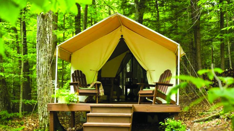 glamping experience in the Adirondacks