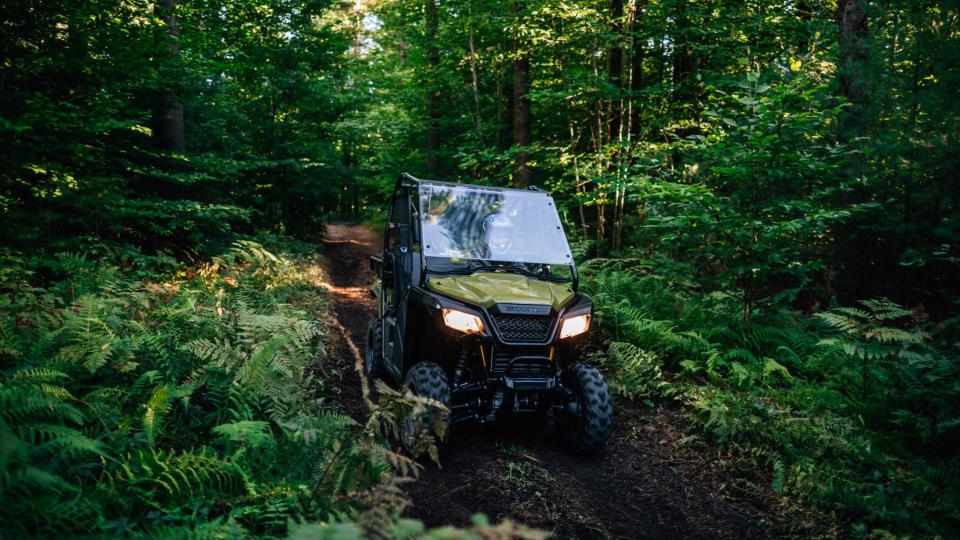atv in woods