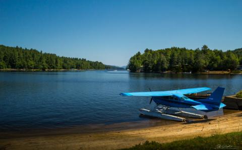 seaplane on the shore of Long Lake