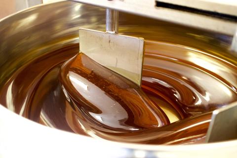 maple syrup being stirred