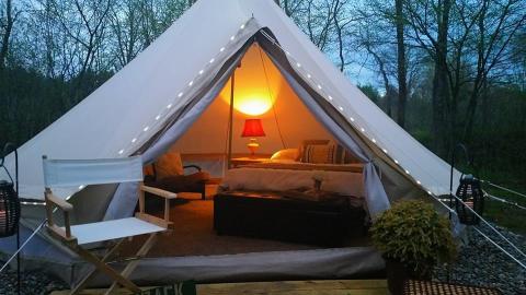 glamping site in the Adirondacks