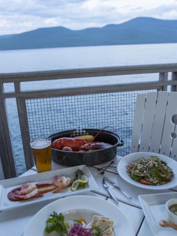 waterside dining in the Adirondacks