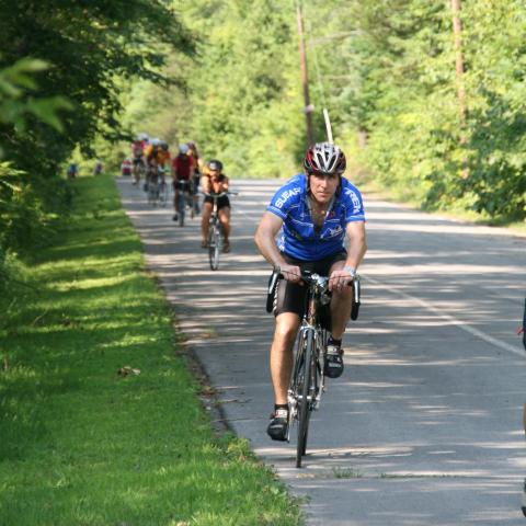 people road biking in the Adirondacks