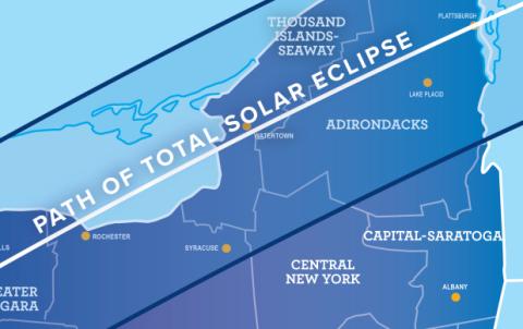 NYS Eclipse Path of Totality Map 